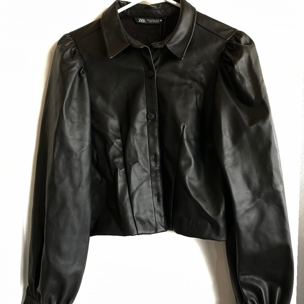 Zara Black Faux Leather Jacket